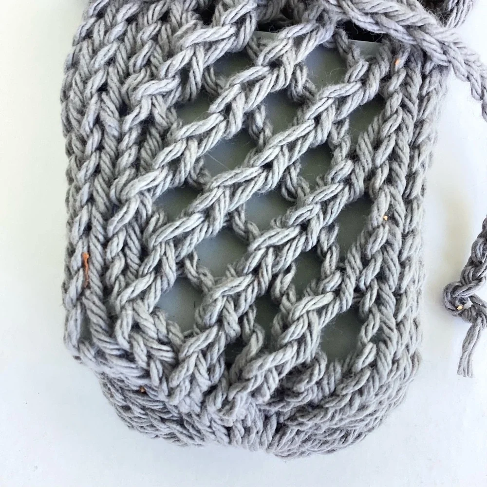 Mens Soap Saver Bag Hand Crafted Gray Grey Cotton Batth Essential Fathers Day